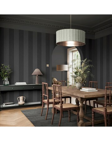 Superfresco Easy Regent Stripe Charcoal Wallpaper