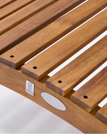 Charles Bentley Folding Curved Wooden Sun Lounger