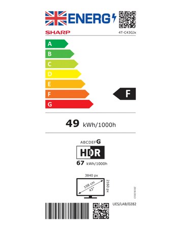 Sharp 4T-C43GJ4225K 43in Smart UHD Roku LED TV