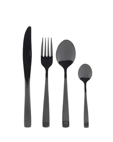 Salter Regal Black 16 Piece Cutlery Set