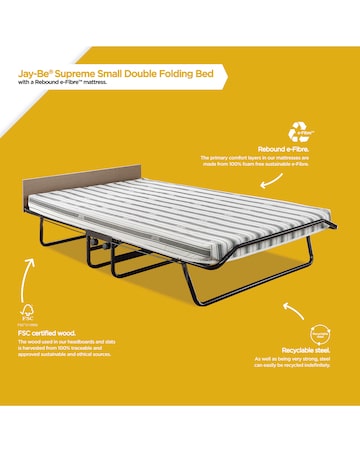 Jay-Be Supreme Automatic Folding Bed with Rebound e-Fibre Mattress Small Double