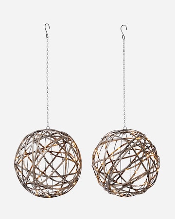 2 Main Powered Lit Hanging Balls