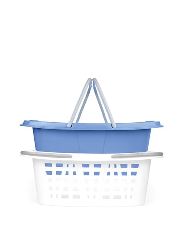 Beldray Set of 2 Laundry Baskets Blue