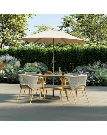 Charles Bentley Rope Weave 4 Seater Dining Set