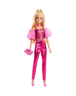 Barbie Deluxe Style Fashion Doll #5 in Metallic Pink Outfit with Corset Top
