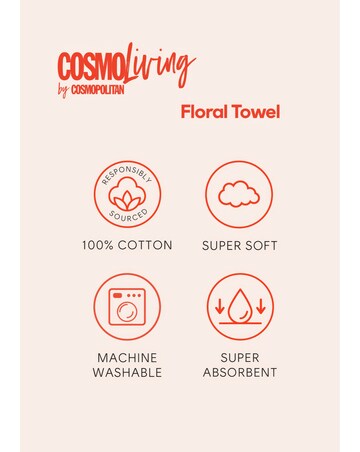 Cosmo Floral Cotton Pack of 2 Towels