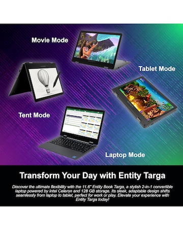 Entity 11.6in Targa Intel N4020 4GB 128GB Windows 11 Laptop