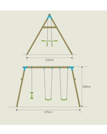 TP Woburn Wooden Triple Swing Set