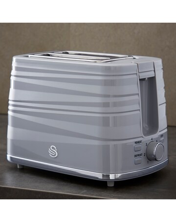 Swan Symphony Grey Kettle, 2 Slice Toaster and Microwave Bundle