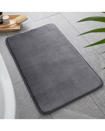 Catherine Lansfield Anti Bacterial Memory Foam Bath Mat - Charcoal