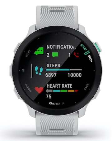 Garmin Forerunner 55 GPS Running Smart Watch - White