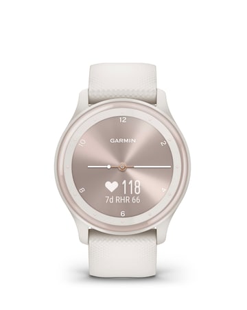 Garmin Vivomove Sport Smart Watch - Ivory with Silicone Band