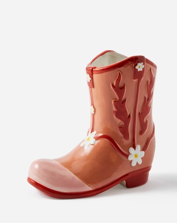 Pink Cowboy Boot Flower Vase