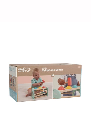 TP Owl & Fox Wooden Pound and Tap Bench Xylophone