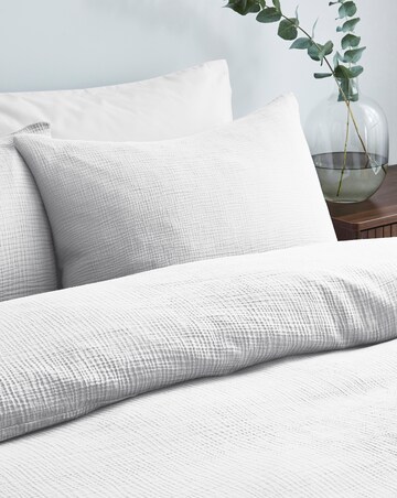 Cotton Crinkle Muslin Duvet Set - White