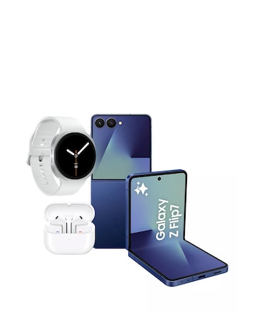 Samsung Z Flip7 256GB 5G Blue Shadow, Watch8 40mm BT Silver and Buds3