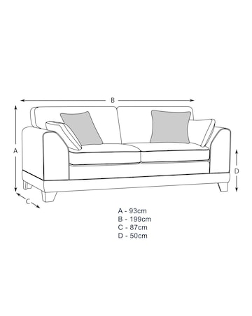 Hilliard Fabric 3 Seater Sofa