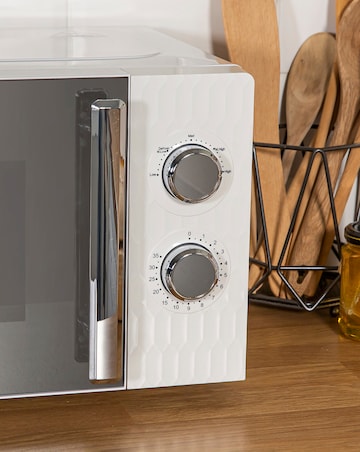 Russell Hobbs RHMM715 17Litre Textured Honeycomb Manual Microwave- White