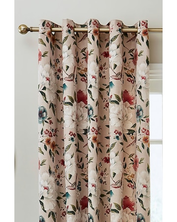 Catherine Lansfield Pippa Floral Birds Eyelet Thermal Curtain