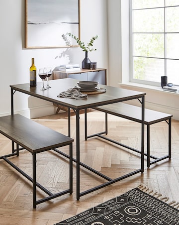 Mason Compact Dining Set with 2 Benches