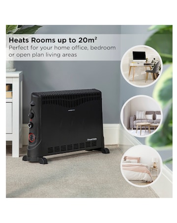 Russell Hobbs 2kW Black Convection Heater with Timer