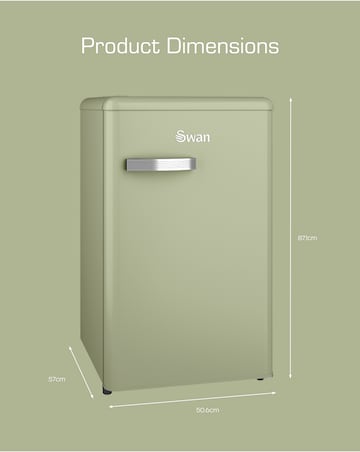 Swan SR11035GNE Retro Under Counter Fridge 90L - Green