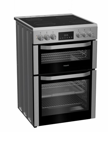 Hotpoint HDE6VDCAX 60cm Electric Double Cooker with Air Fry - Stainless Steel