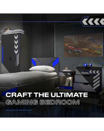 Octane Gaming Desk with Drawer - Blue