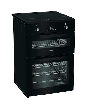 Hotpoint HDE6IDC2B1 60cm Electric Double Cooker Induction Hob - Black + Install