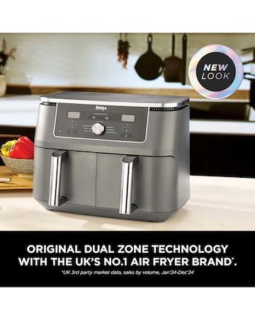 Ninja MAX 6-in-1 Dual Zone Air Fryer 9.5L DZ400UK Gun Metal Grey