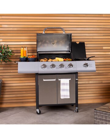 Charles Bentley 4 Burner Gas BBQ with Side Burner