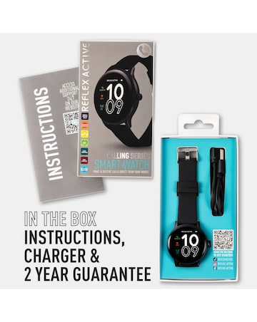 Reflex Active Series 22 Silicone Calling Strap Watch - Black