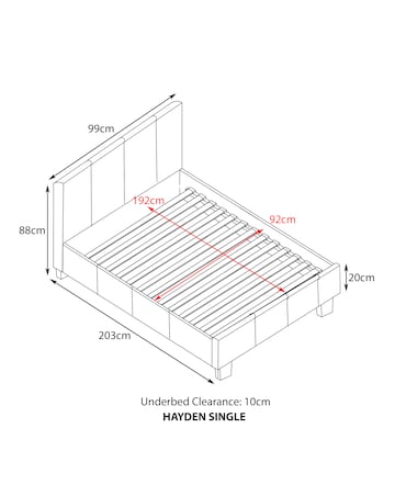 Hayden Faux Leather Bed Frame with 3 Layer Memory Foam Hybrid Mattress