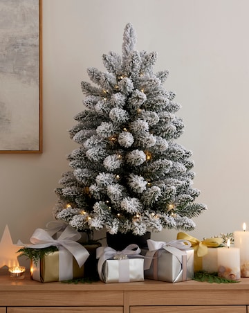 Pre-Lit Aspen Flocked 3FT Christmas Tree