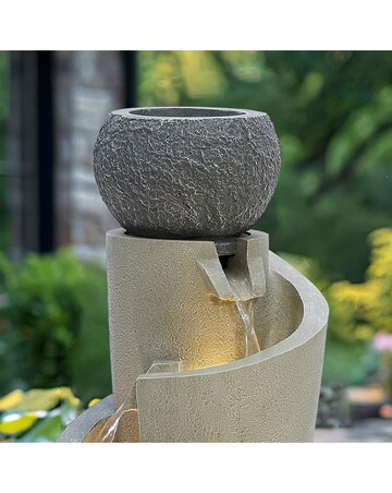 Charles Bentley 3 Tier Cascading Spiral LED Water Feature