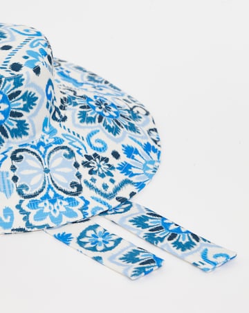 Printed Tie Detail Sun Hat