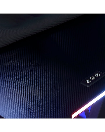 X Rocker Lumio Compact Gaming Desk with LED Lighting - Carbon Black