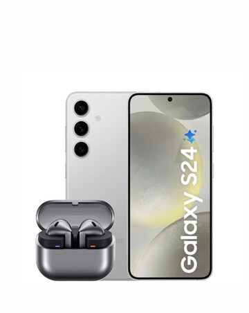 Samsung Galaxy S24 256GB - Marble Gray & Samsung Buds3 Wireless Earbuds - Silver
