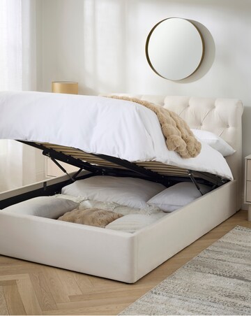 Megin Buttoned Ottoman Bed Frame