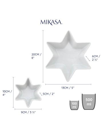 Mikasa Set of 2 Star Bowls