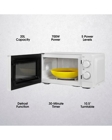 Abode 20 Litre White Manual Microwave