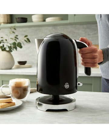 Swan Solace Kitchen Set, 1.7L Kettle, and 930W 2 Slice Toaster - Black