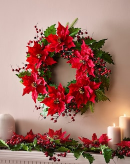 Christmas Poinsettia Wreath