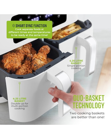 Tower Vortx White 8.5L Dual Basket Air Fryer