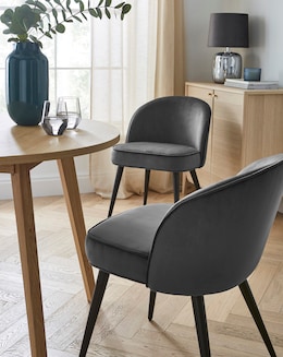 Emilie Velvet Pair of Dining Chairs