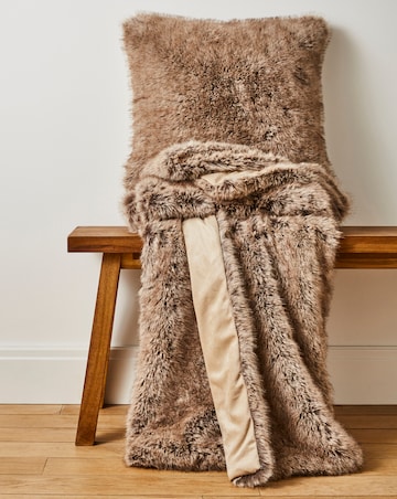 Two-Toned Animal Plush Faux Fur Throw