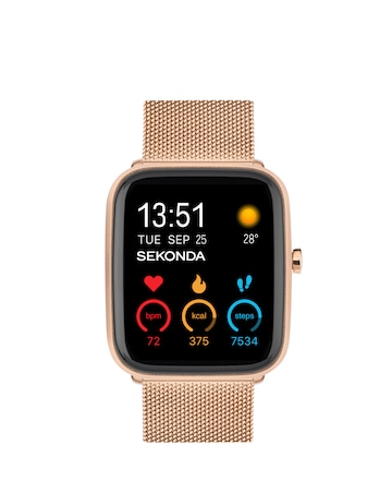 Sekonda Motion Plus Smart Watch - Rose Gold Alloy & Stainless Steel Mesh