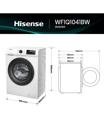 Hisense WF1Q1041BW 1 Series 10kg 1400 Spin Washing Machine - White