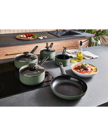Morphy Richards Recycled Aluminium Green 5 Piece Pan Set