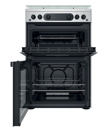 Hotpoint HDM67G0CCX/UK 60cm Gas Double Cooker + Installation